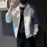 Men's Contrasting Casual Lapel Patchwork Jacket