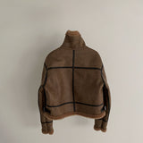 Loose-fitting Sherpa Suede Jacket