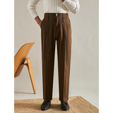 Men's Straight Loose Autumn and Winter Casual Business Wide Leg Trousers