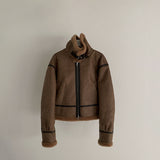 Loose-fitting Sherpa Suede Jacket