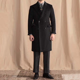 Men's Winter British Retro Double Breasted Mid Length Coat