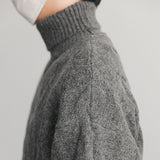 Turtleneck Twist Flower Knitted Sweater