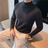 Men's Autumn and Winter Half Turtleneck Slim Business Knitted Sweater