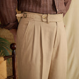 Linen Cotton High Waist Straight Leg Casual Trousers