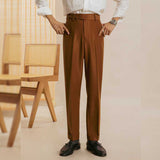 Men's Straight High Waist Casual Drape Suit Pants