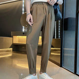 Back Waist Elastic Button Zip Pants