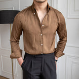 Men's Textured Draped Casual Business Shirt