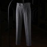 Paris Buckle Adjustable Straight Trousers