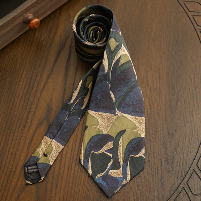 Patterned Oil Painting Hand-tied Large Tie