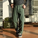 Vintage Washed Straight-leg Cargo Pants