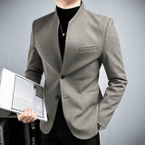 Woolen Stand Collar Casual Suit