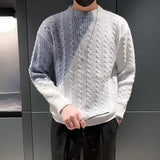 Men's Casual Contrast Turtleneck Sweater