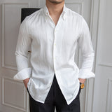 Men's Textured Draped Casual Business Shirt