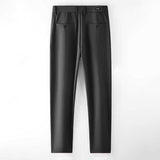 Men's Solid Color Straight Stretch Mid-rise Casual Pants