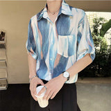 Men's Tie Dye Loose Casual Half Sleeve Shirt