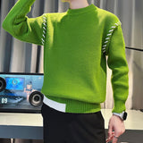 Men's Thickened Long Sleeve Fake Two Piece Knit Sweater