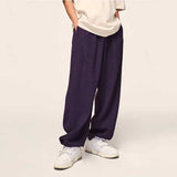 Men's Waffle Retro Wide-Leg Straight-Leg Slacks