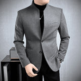 Woolen Stand Collar Casual Suit