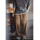 Multi-pocket Loose Cotton Corduroy Trousers