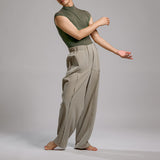 Half-sleeved Ribbed Modern Dance Top