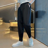 Back Waist Elastic Button Zip Pants