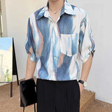 Men's Tie Dye Loose Casual Half Sleeve Shirt