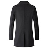 Men's Elegant British Double Breasted Lapel Mid Length Coat