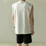 Loose Crew Neck Solid Color Vest