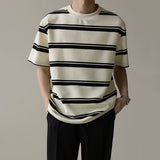 Striped Crew Neck Casual T-shirt