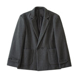 Loose Solid Color Thick Wool Suit Coat