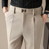 Men's Classic High Waist Pant Flat Front Trousers