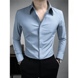 Solid Color Slim Fit Long Sleeve Shirt