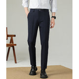 Slim Straight-leg Drape Wrinkle-free Trousers