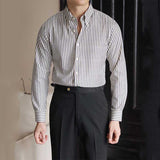 Men's British Vintage Business Casual Striped Shirt