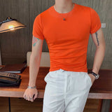 Men's Business British Summer Slim Elastic T-Shirt