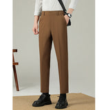 Slim Straight-leg Drape Wrinkle-free Trousers