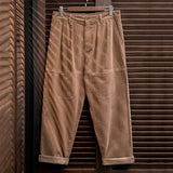 Multi-pocket Loose Cotton Corduroy Trousers