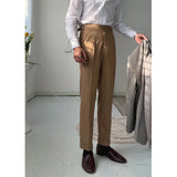 Retro High Waist Straight Business Casual Pants