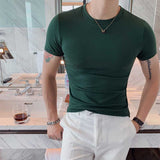 Men's Business British Summer Slim Elastic T-Shirt