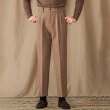 Brushed Retro Straight Warm Casual Trousers