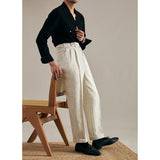 Drape Straight Double Pleat Suit Trousers