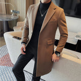 Men's Business Mid-length Casual Coat with Suit Collar