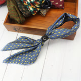 Men's Vintage Silk Scarf Buckle Printed Square Scarf