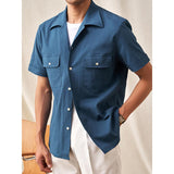 Cuban Collar Thin Loose Business Casual Shirt