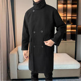 Men's Business Casual Suit Collar Light Mature Style Mid Length Coat