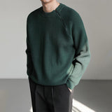 Men's Casual Loose Round Neck Long Sleeve Zipper Sweater