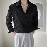 Men's Vintage British Jacquard Long Sleeve Shirt