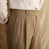 Men's Casual High Waist Straight Pants