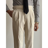 High-waisted Straight Corduroy Suit Trousers