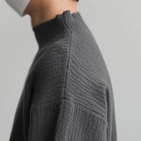 Pullover Textured Half Turtleneck Sweater